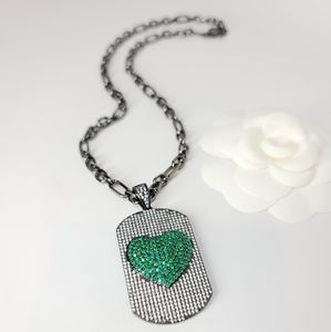 Large Heart Tag Pave CZ Necklace Choker NEW
